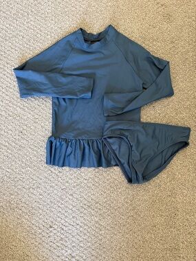 Barefoot Dreams Kids Blue Long Sleeve Rashguard Set